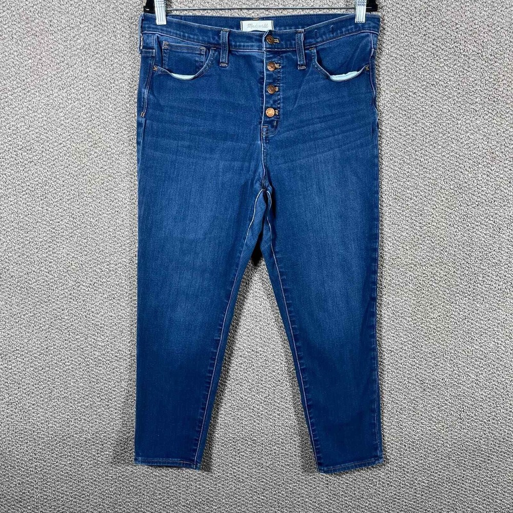 Madewell 10" High Rise Skinny Jeans Womens Size 32 Blue Medium Wash Denim Casual